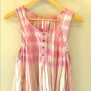 Free People Tank with tie-dye and stripes